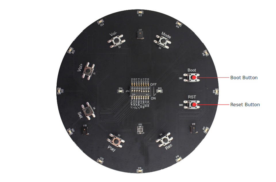 ESP32-LyraTD-MSC V2.2 Upper Board (B) Components